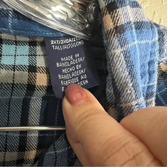 Wrangler Men’s Tall Flannel Pearl Snap Cowboy Button Down Shirt - Picture 4 of 6